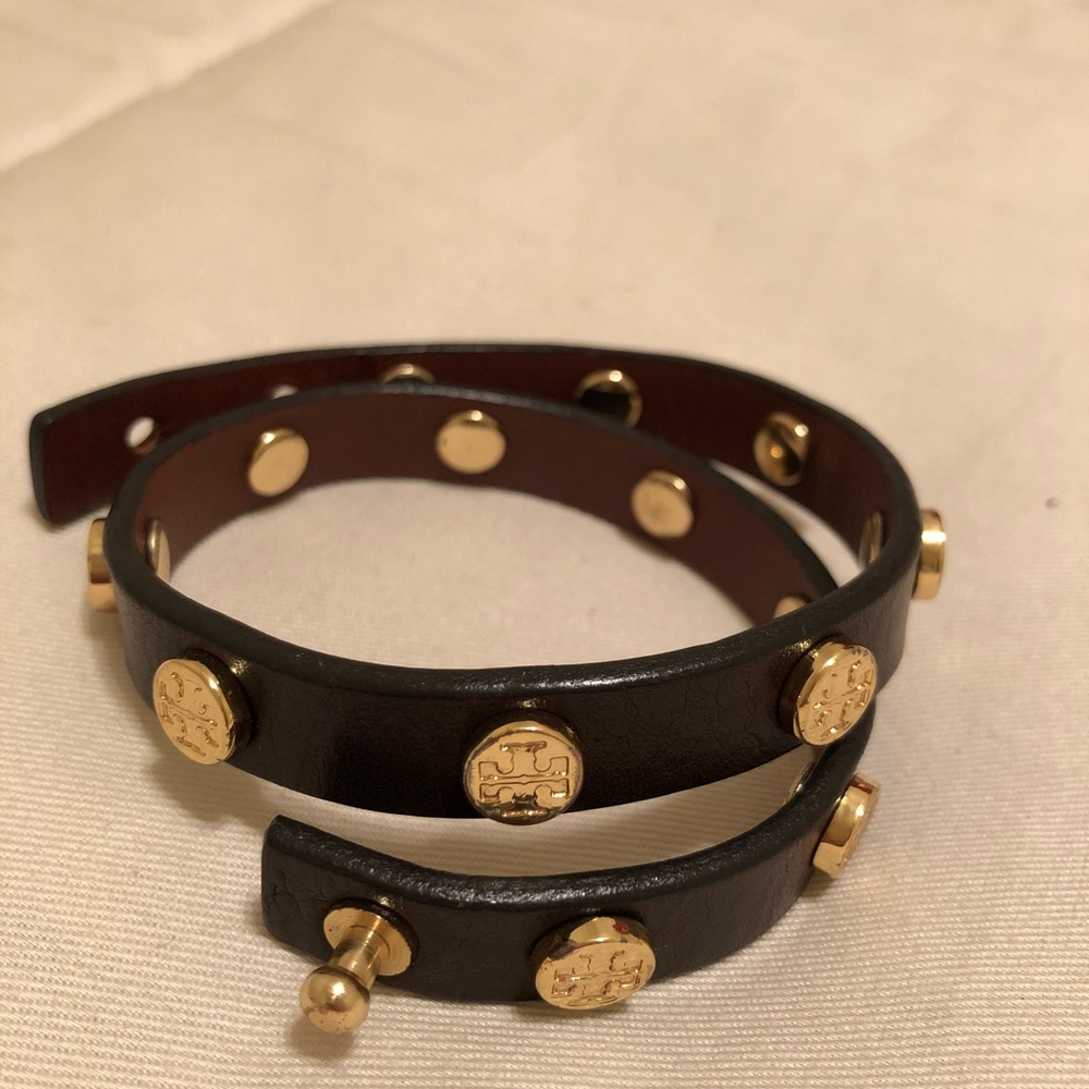 Tory Burch double wrap leather bracelet